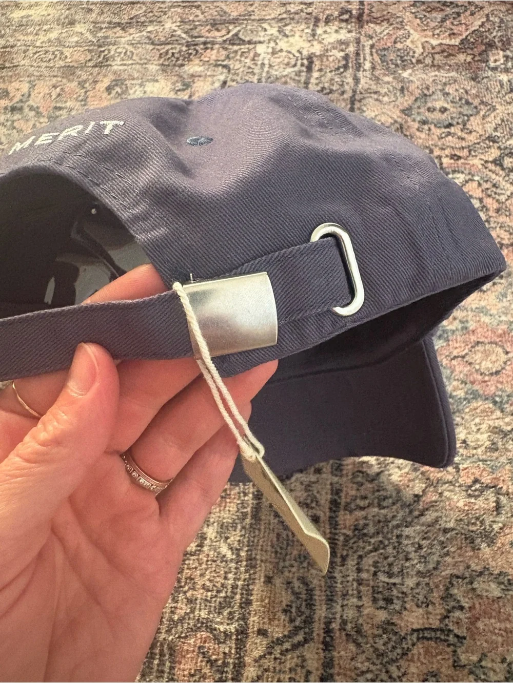 Merit Beauty - Navy - 'It Can Wait' Embroidered Baseball Cap - Women